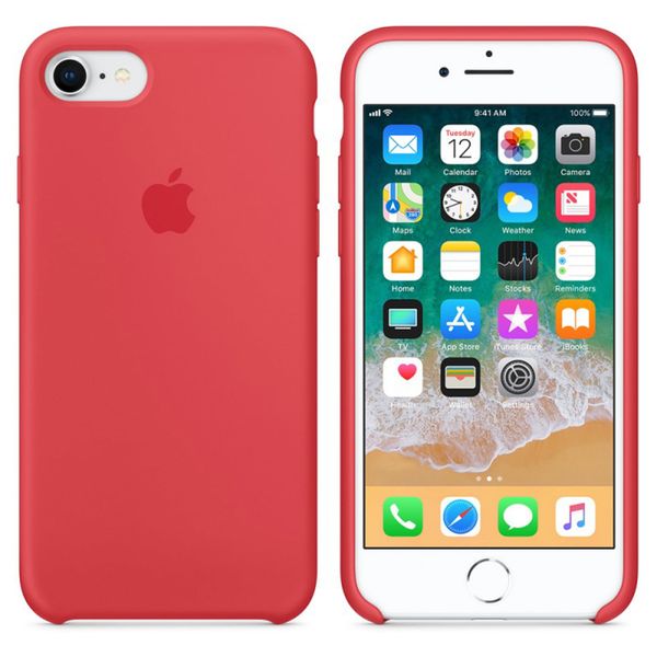 Apple Silikon-Case iPhone SE (2022 / 2020) / 8 / 7 - Red Raspberry