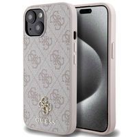 Guess 4G Metal Logo Back Cover MagSafe Apple iPhone 15 - Rosa