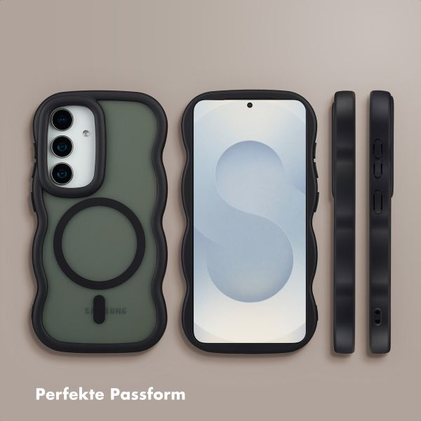 Selencia Wavy Backcover mit MagSafe Samsung Galaxy S24 / S25 - Schwarz