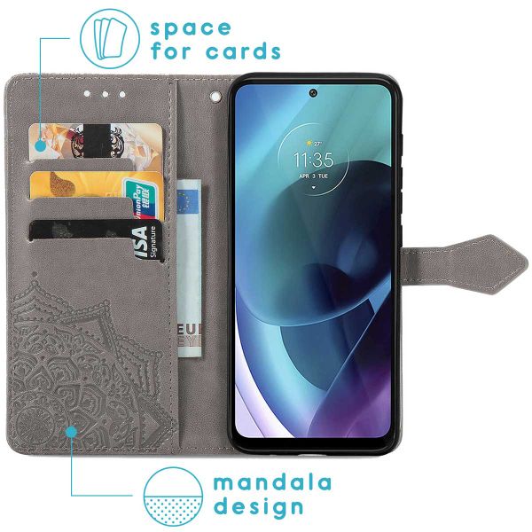 imoshion Mandala Klapphülle für das Motorola Moto G71 - Grau