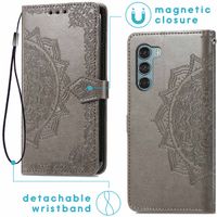 imoshion Mandala Klapphülle für das Motorola Moto G200 - Grau