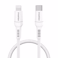 imoshion Lightning- auf USB-C-Kabel – nicht MFi-zertifiziert – Geflochtenes Gewebe – 1,5 m – Weiß