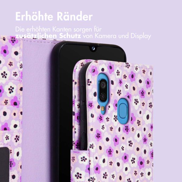 imoshion Design Klapphülle für das Samsung Galaxy A40 - Purple Flowers