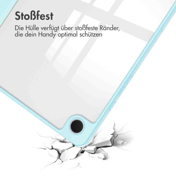 imoshion Trifold Hardcase Klapphülle für das Samsung Galaxy Tab A9 Plus - Hellblau