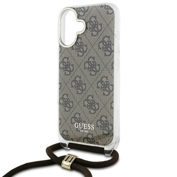 Guess Backcover mit Band 4G Print für das iPhone 16 - Braun