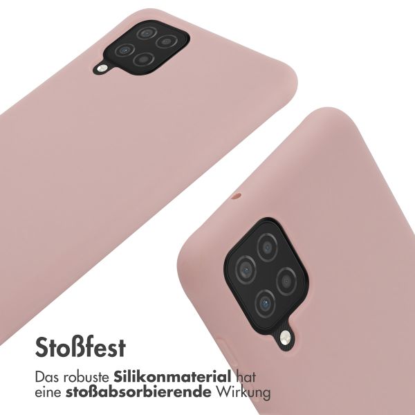 imoshion Silikonhülle mit Band für das Samsung Galaxy A12 - Sand Pink