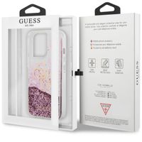 Guess 4G Logo Liquid Glitter Back Cover für das iPhone 13 Pro Max - Pink