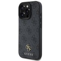 Guess 4G Metal Logo Back Cover MagSafe für das iPhone 16 Pro - Schwarz