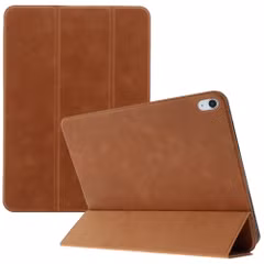 Accezz Leder Trifold Klaphülle Apple iPad 11 (2025) 11 Zoll A16 / iPad 10 (2022) 10.9 Zoll - Cognac