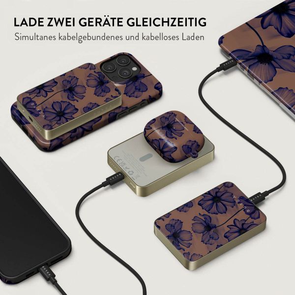 Burga Magnetische Powerbank 5.000 mAh - Geeignet für MagSafe und Qi2 - Velvet Night / Gold