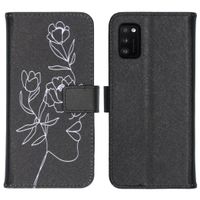 imoshion Design TPU Klapphülle Galaxy A41 - Woman Flower Black