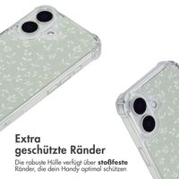 imoshion Design Hülle mit Band Apple iPhone 16 - Smoke Green Flowers