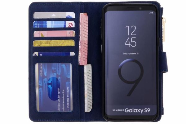 Blaue Luxuriöse Portemonnaie-Klapphülle für das Samsung Galaxy S9