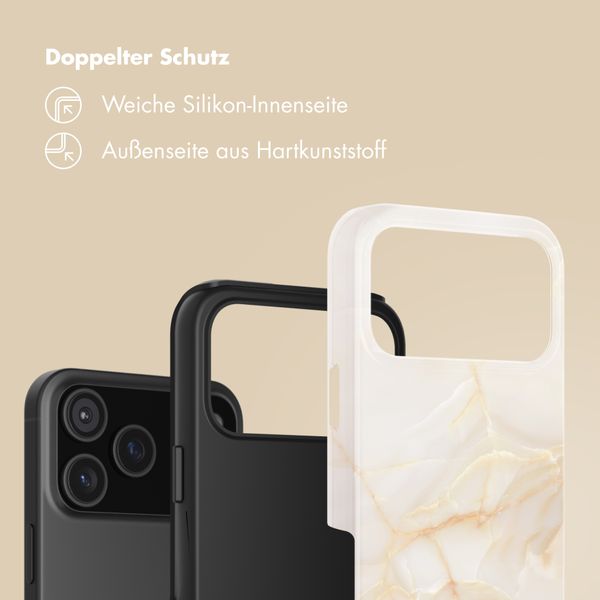 Selencia Vivid Back Cover Apple iPhone 17 Pro - Golden Beige Marble