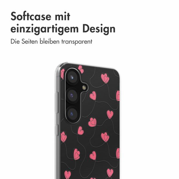 imoshion  Design Hülle für das Samsung Galaxy S25 - Dusty Rose Connected Hearts