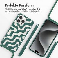 imoshion SilikonHülle design mit Band Apple iPhone 15 Pro - Petrol Green Groovy