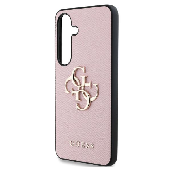 Guess 4G Metal Logo Saffiano Backcover Samsung Galaxy S25 - Rosa