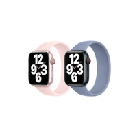 Apple 2 Pack Silikon Solo Loop für Apple Watch | 38/40/41/42 mm - Größe 2 - Light Pink/ Winter Blue