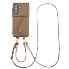 Selencia Sera HandyHülle mit Kordel und Umschlag-Kartenhalter Samsung Galaxy A37 (5G) - Taupe