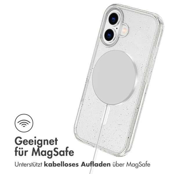 imoshion Sparkle Back Cover mit MagSafe für das Apple iPhone 16 - Glitzer Transparent