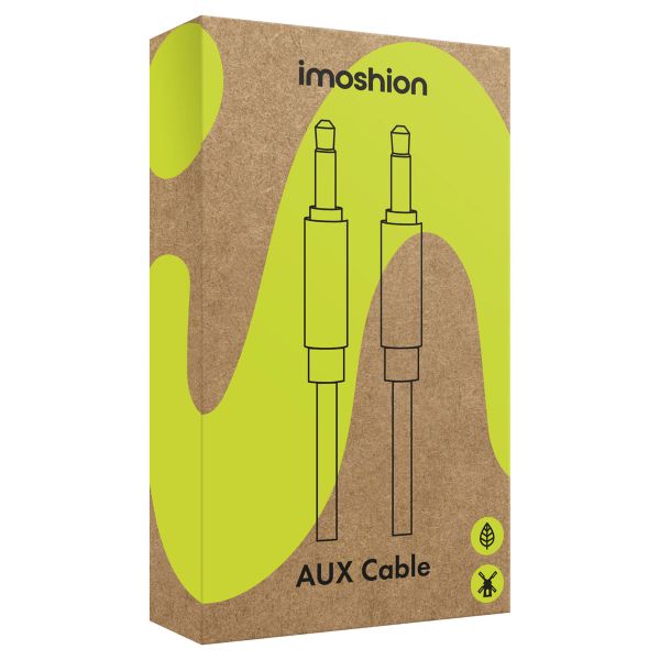 imoshion ﻿AUX-Kabel - 3,5 mm/Kabel für Audiobuchse- Stecker auf Stecker - 1 Meter - Schwarz