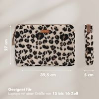 Selencia Teddy Laptop Hülle 15-16 Zoll - Laptop Sleeve - Leopard