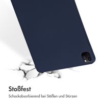 Accezz Liquid Silicone Back Cover mit Stifthalter für das iPad Pro 12.9 (2022) / Pro 12.9 (2021) / Pro 12.9 (2020) - Dunkelblau