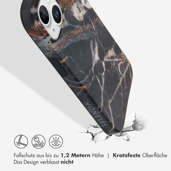 Selencia Aurora Fashion Back Case Apple iPhone 15 - Onyx Black Marble