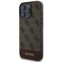 Guess Bottom Stripe 4G Back Cover für das iPhone 16 Pro - Braun