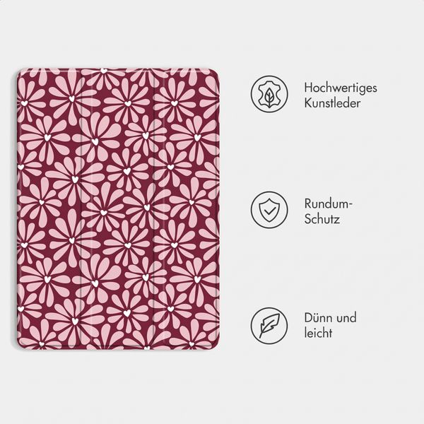 imoshion Design Trifold Klaphülle Samsung Galaxy Tab S9 11.0 Zoll / S10 Lite / S10 FE / S9 FE 10.9 Zoll - Bloom Love Blush