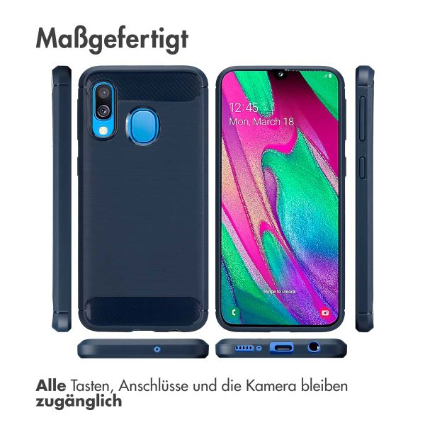 imoshion Brushed Back Cover für das Samsung Galaxy A40 - Dunkelblau