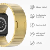 Selencia Edelstahl Gliederarmband für das  Apple Watch Series 1 t/m 11 / SE / Ultra (44/45/46/49 mm) - Gold