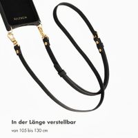 Selencia Crossbody-Telefonband aus echtem Leder - Schwarz