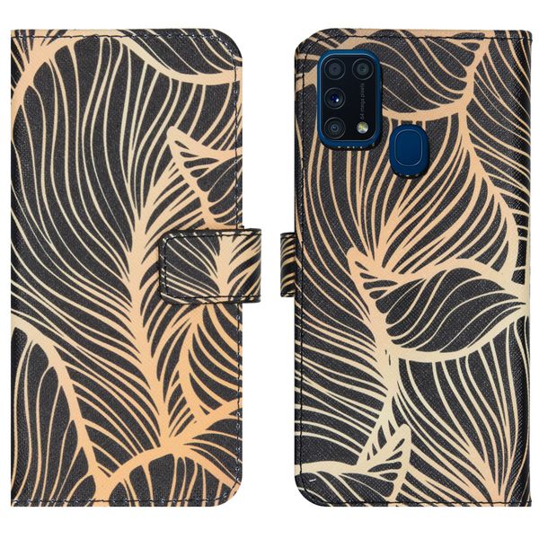 imoshion Design TPU Klapphülle Samsung Galaxy M31- Golden Leaves