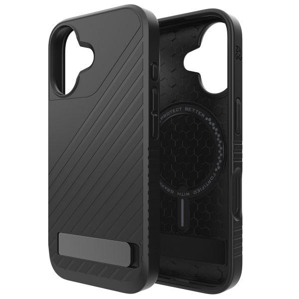 ZAGG Denali Snap KickStand Case mit MagSafe für das iPhone 16 - Schwarz