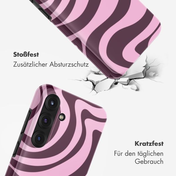Selencia Vivid Rückabdeckung mit MagSafe Samsung Galaxy S25 - Wavy Swirl Pink Plum