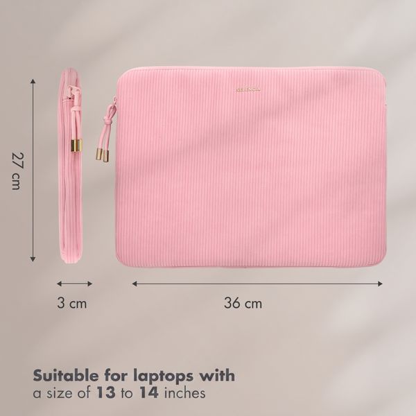 Selencia Cord Laptop Hülle 13-14 Zoll - Laptop Sleeve - Soft Blush