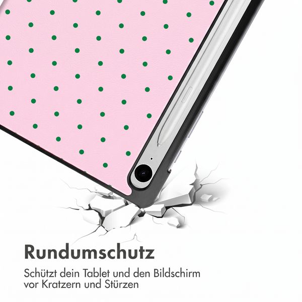 imoshion Design Trifold Klaphülle Samsung Galaxy Tab S9 11.0 Zoll / S10 Lite / S10 FE / S9 FE 10.9 Zoll - Happy Dots