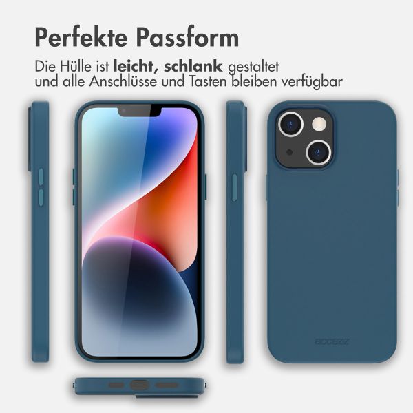 Accezz Leather Backcover mit MagSafe für das Apple iPhone 14 Plus - Dunkelblau