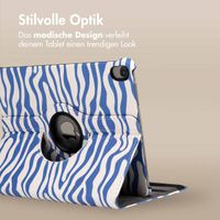 imoshion 360° drehbare Design Klapphülle Apple iPad Air 5 (2022) / Air 4 (2020) - White Blue Stripes
