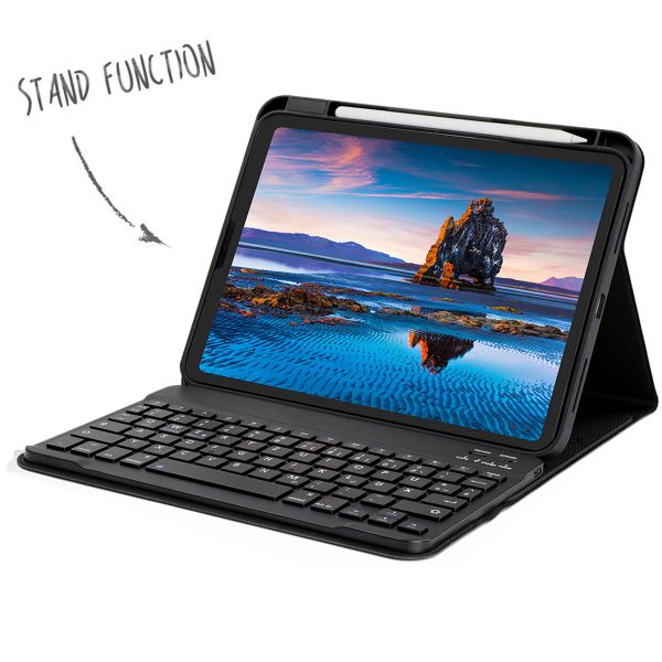 Accezz Bluetooth Keyboard Klapphülle Apple iPad 11 (2025) 11 Zoll A16 / iPad 10 (2022) 10.9 Zoll - QWERTZ / DE - Schwarz