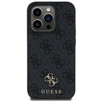 Guess 4G Metal Logo Back Cover MagSafe für das iPhone 15 Pro - Schwarz