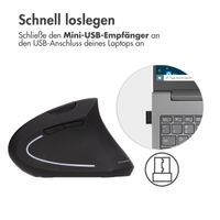 imoshion Ergonomische kabellose Maus - Rechtshändig - USB-A - Schwarz