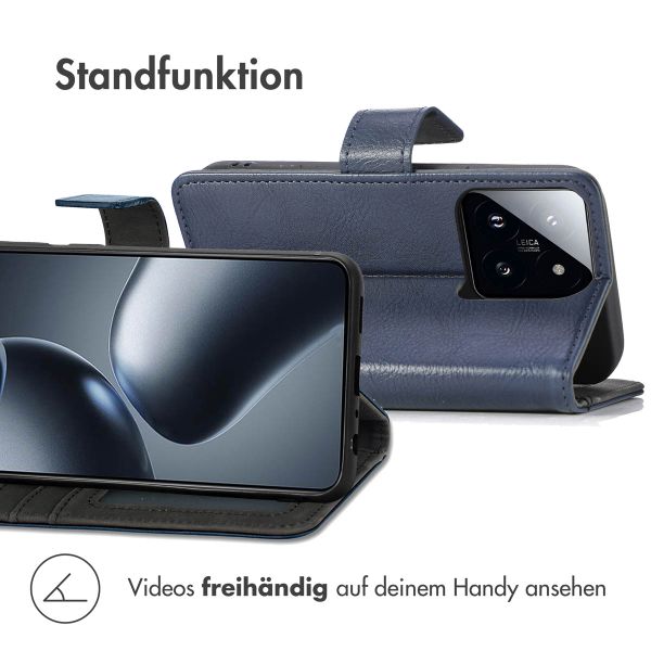 imoshion Luxuriöse Klapphülle Xiaomi 14T Pro - Dunkelblau