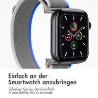 imoshion Nylon Trail Armband für das  Apple Watch Series 1 t/m 9 / SE (38/40/41 mm) | Series 10 / 11 (42 mm) - Blue / Grey