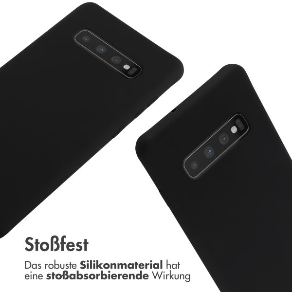 imoshion Silikonhülle mit Band für das Samsung Galaxy S10 Plus - Schwarz