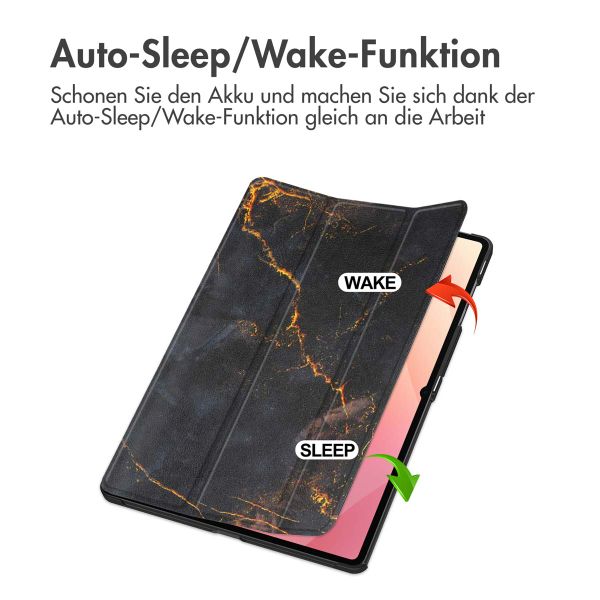 imoshion Design Trifold Klaphülle Samsung Galaxy Tab S11 Ultra - Black Marble