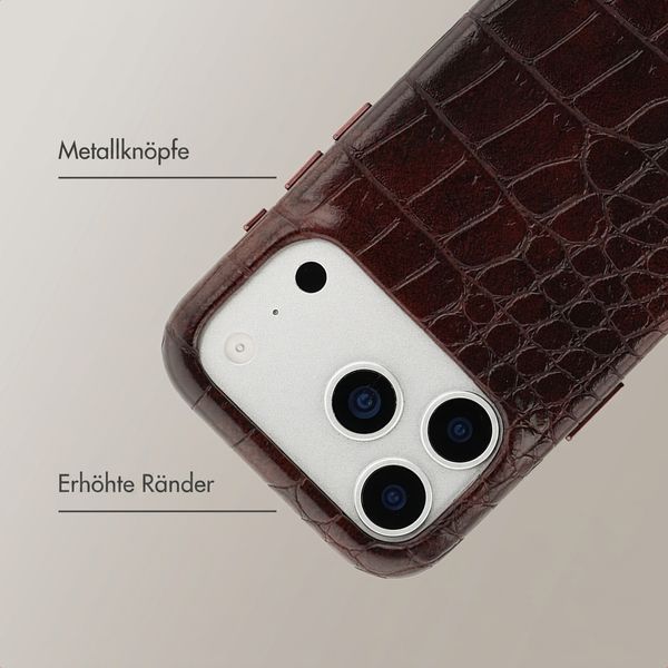 Selencia Croco Backcover mit MagSafe Apple iPhone 17 Pro - Choco Brown