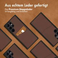 Accezz Premium Leather Card Slot Back Cover Samsung Galaxy S22 Ultra - Braun