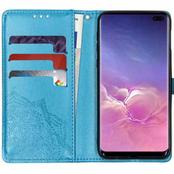 Mandala Klapphülle Blau Samsung Galaxy S10 Plus
